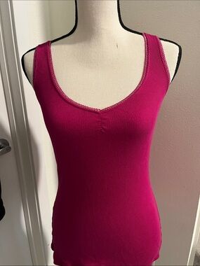 Express Y2K Sexy Basic Tank Pink Ribbed Tank Top 2000’s